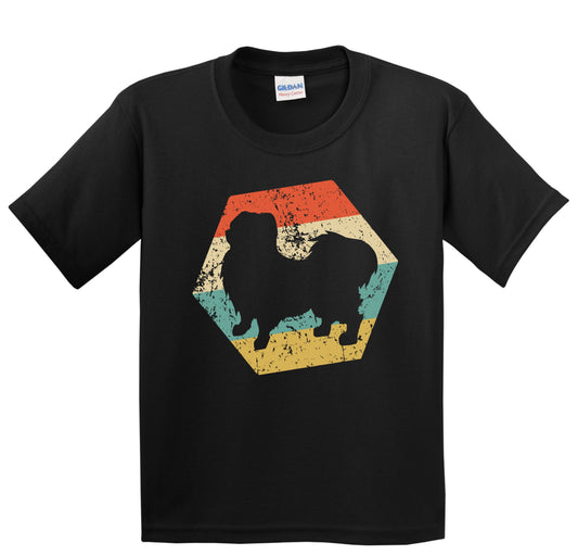 Pekingese Dog Breed Retro Distressed Hexagon Youth T-Shirt
