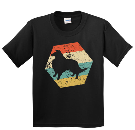 Shetland Sheepdog Dog Breed Retro Distressed Hexagon Youth T-Shirt