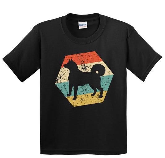 Shiba Inu Dog Breed Retro Distressed Hexagon Youth T-Shirt