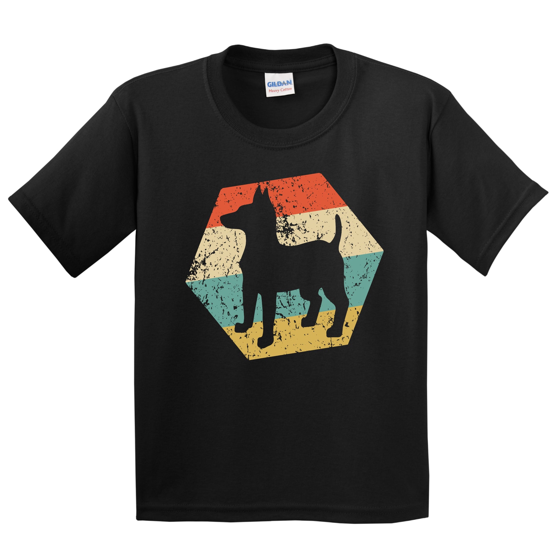 Toy Fox Terrier Dog Breed Retro Distressed Hexagon Youth T-Shirt