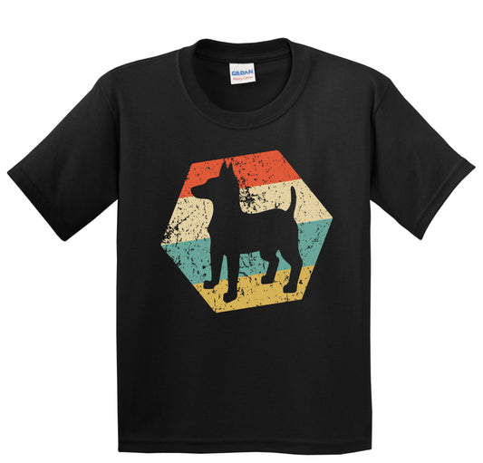 Toy Fox Terrier Dog Breed Retro Distressed Hexagon Youth T-Shirt