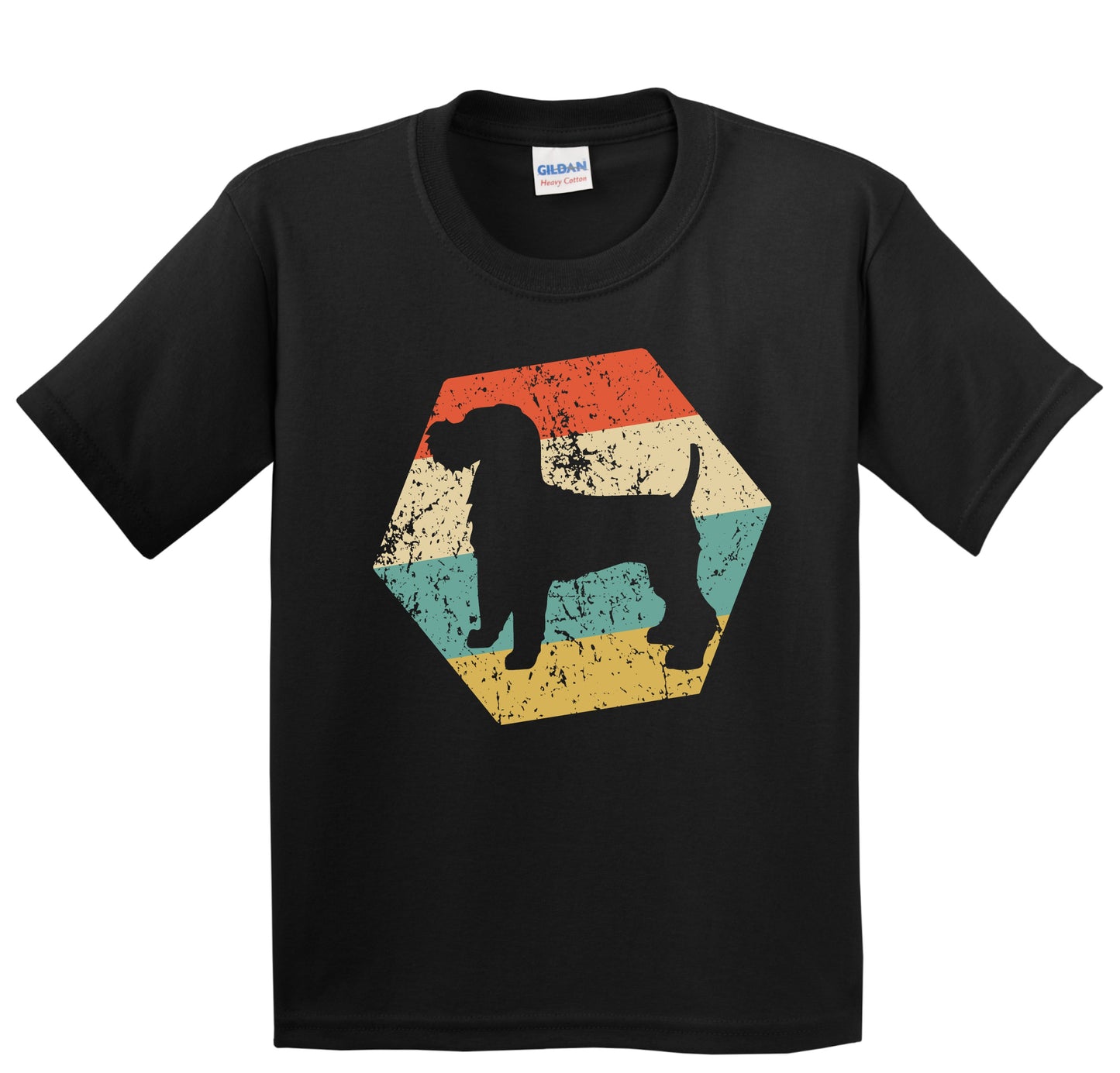 Welsh Terrier Dog Breed Retro Distressed Hexagon Youth T-Shirt