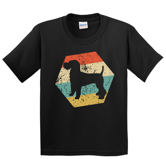 Welsh Terrier Dog Breed Retro Distressed Hexagon Youth T-Shirt