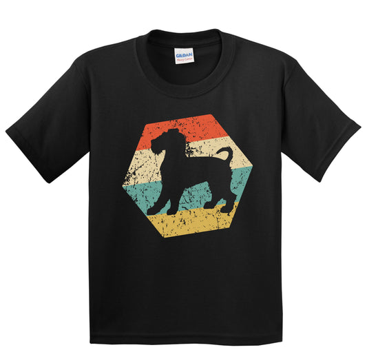 Wire Fox Terrier Dog Breed Retro Distressed Hexagon Youth T-Shirt