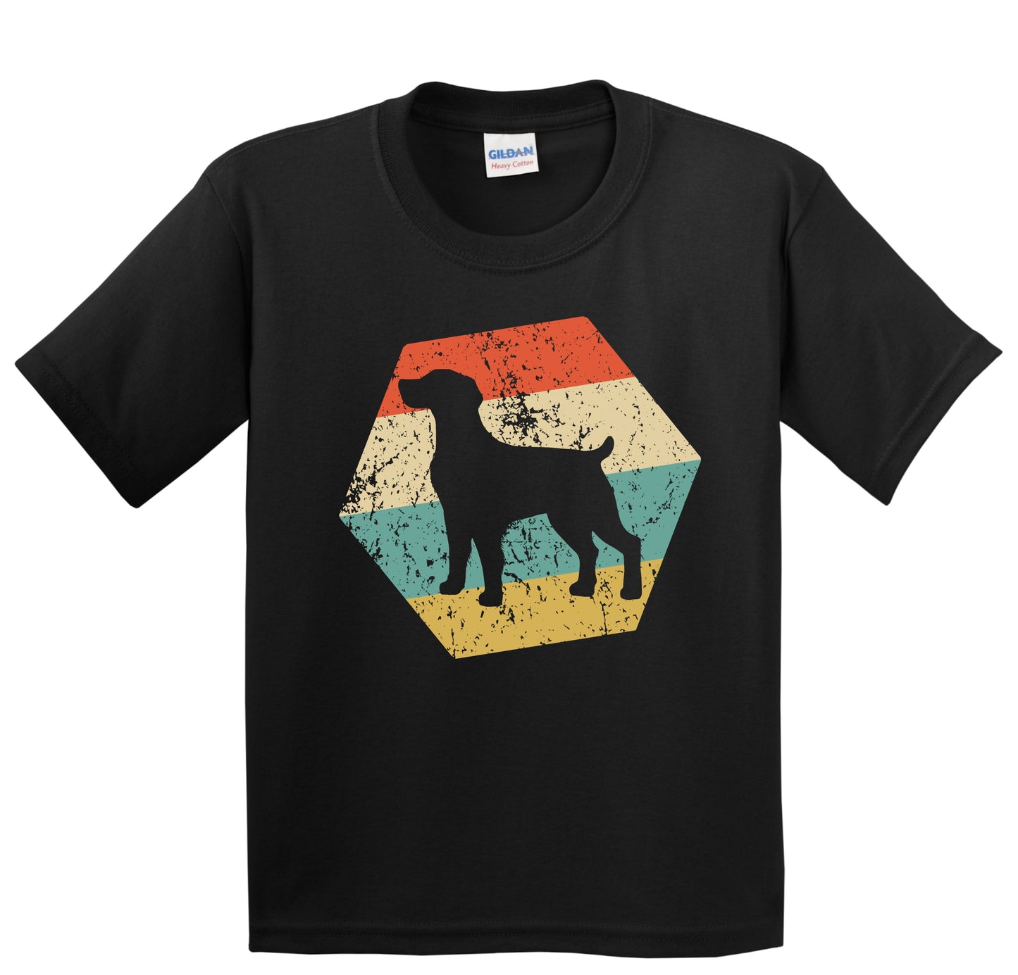 Brittany Spaniel Dog Breed Retro Distressed Hexagon Youth T-Shirt