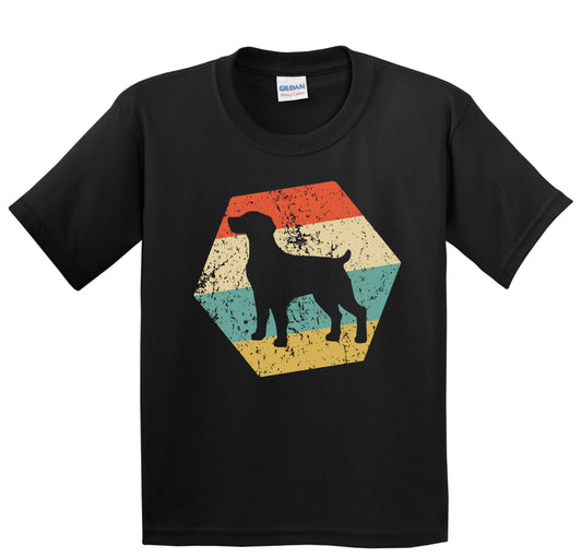 Brittany Spaniel Dog Breed Retro Distressed Hexagon Youth T-Shirt