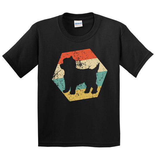 Cairn Terrier Dog Breed Retro Distressed Hexagon Youth T-Shirt