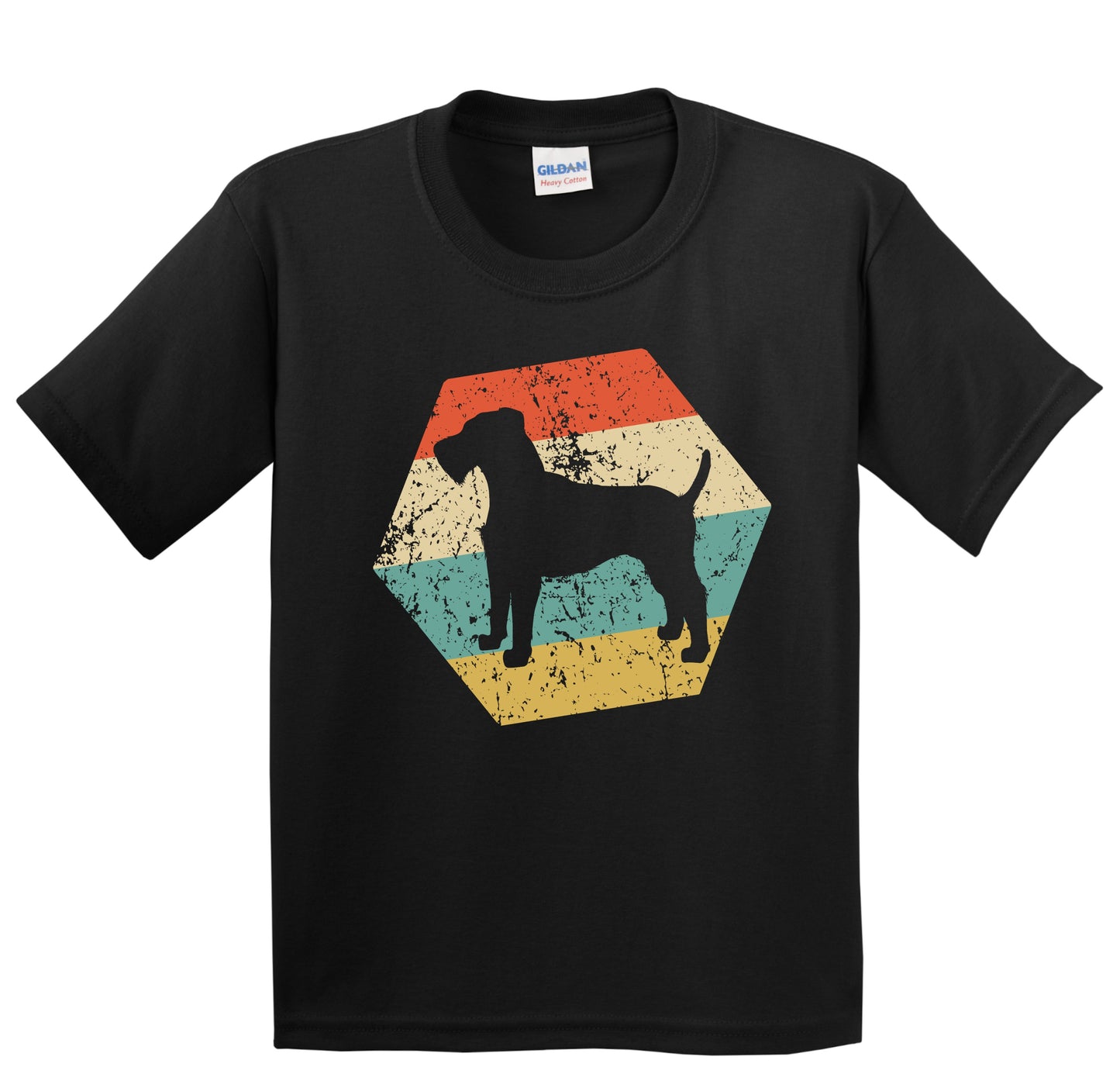 Irish Terrier Dog Breed Retro Distressed Hexagon Youth T-Shirt