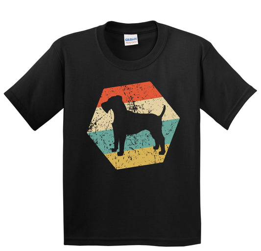 Irish Terrier Dog Breed Retro Distressed Hexagon Youth T-Shirt
