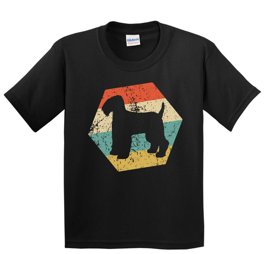 Kerry Blue Terrier Dog Breed Retro Distressed Hexagon Youth T-Shirt