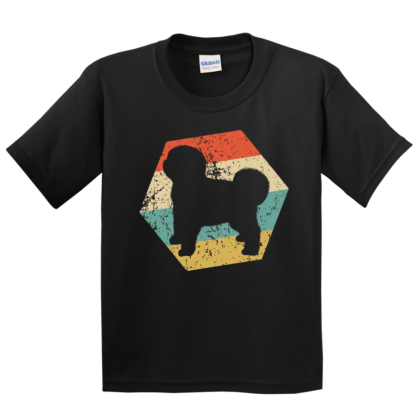 Old English Sheepdog Dog Breed Retro Distressed Hexagon Youth T-Shirt
