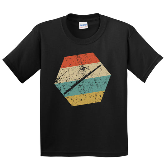 Flute Retro Distressed Hexagon Flautist Youth T-Shirt