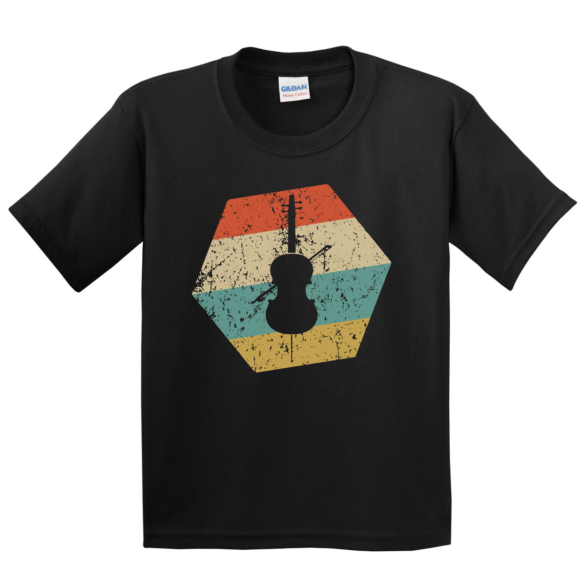 Cello Retro Distressed Hexagon Cellist Youth T-Shirt