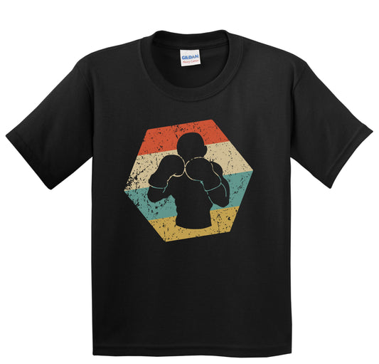 Boxing Retro Distressed Hexagon Boxer Youth T-Shirt