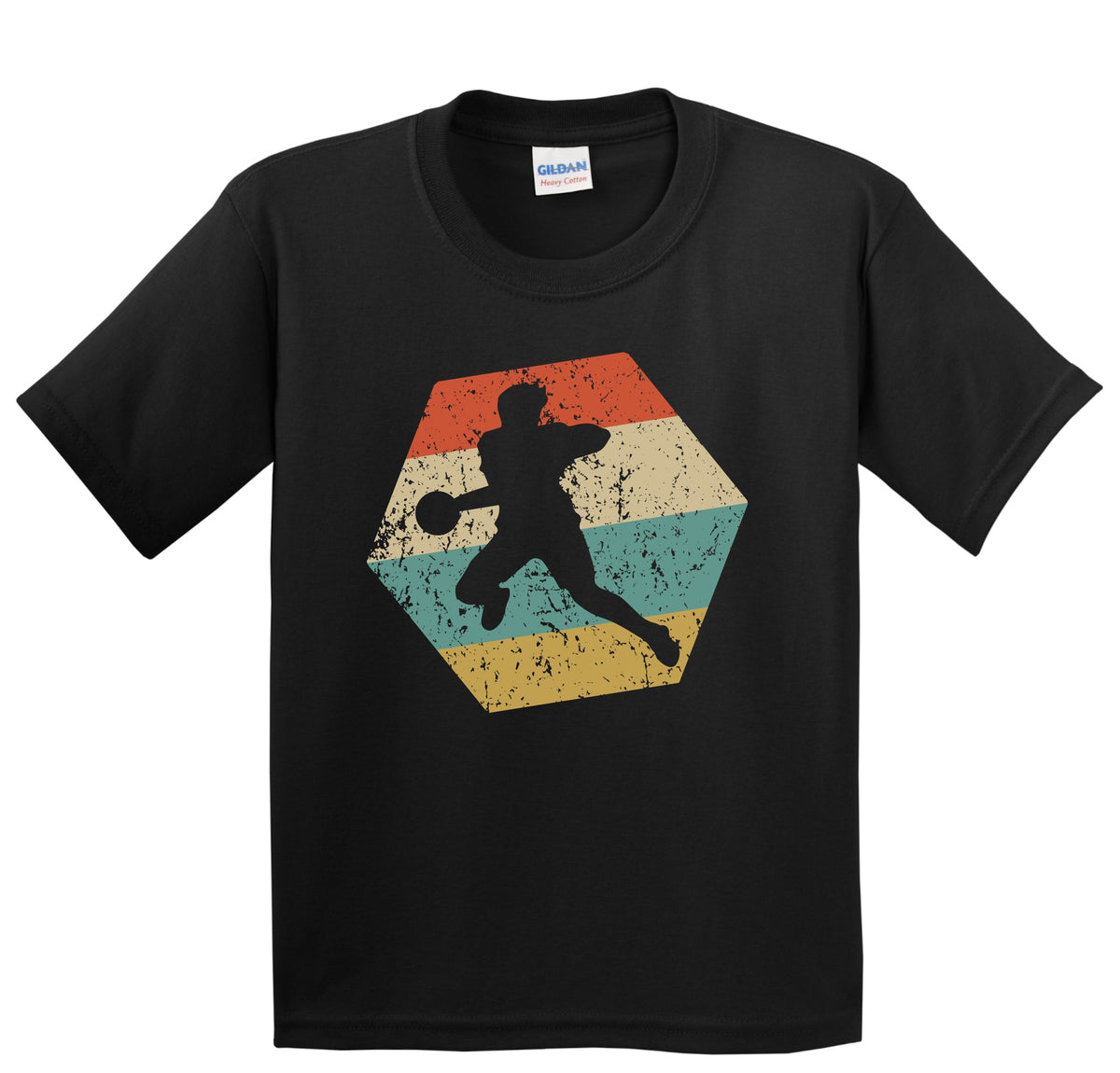 Dodgeball Retro Distressed Hexagon Dodgeball Player Youth T-Shirt