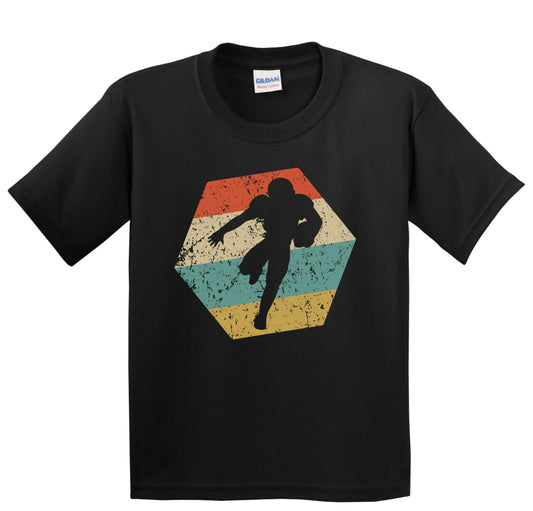 Football Retro Distressed Hexagon Running Back Youth T-Shirt