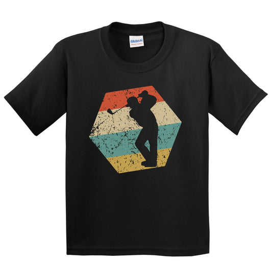 Golf Retro Distressed Hexagon Golfer Youth T-Shirt