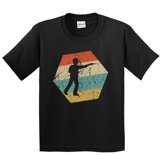 Darts Player Retro Distressed Hexagon Darts Youth T-Shirt
