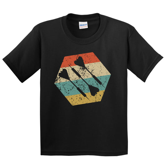 Darts Retro Distressed Hexagon Darts Youth T-Shirt