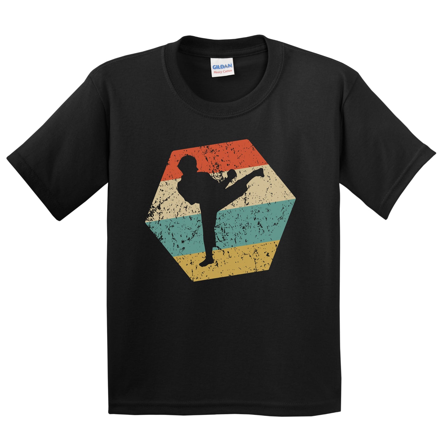 Martial Arts Retro Distressed Hexagon Tae Kwon Do Youth T-Shirt