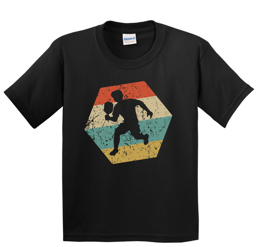 Pickleball Retro Distressed Hexagon Pickleball Player Youth T-Shirt