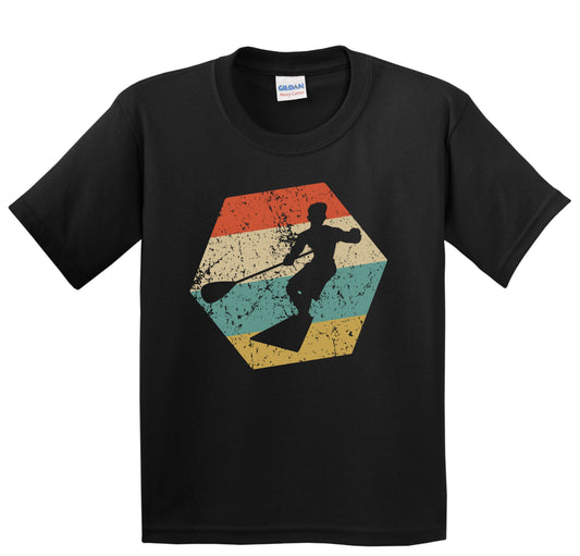 Paddleboarding Retro Distressed Hexagon Paddleboard Youth T-Shirt