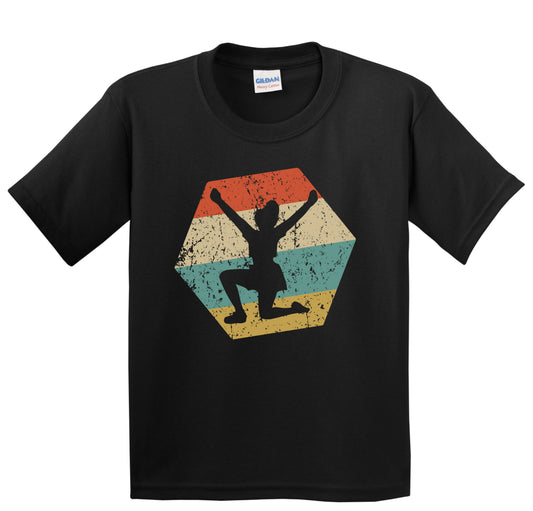 Cheerleader Retro Distressed Hexagon Cheerleading Youth T-Shirt