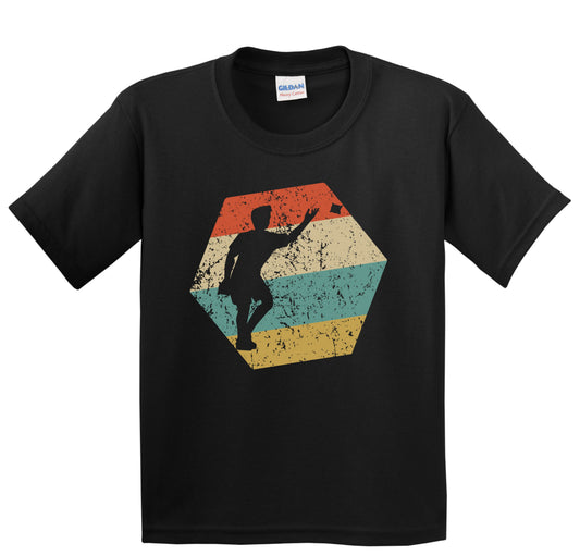 Cornhole Retro Distressed Hexagon Cornhole Player Youth T-Shirt