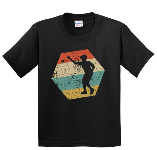 Cornhole Retro Distressed Hexagon Cornhole Toss Youth T-Shirt