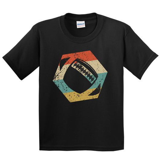 Football Retro Distressed Hexagon Ball Youth T-Shirt