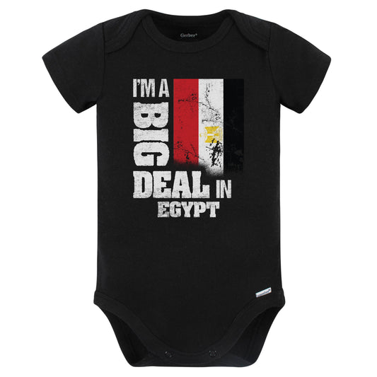 I'm A Big Deal In Egypt Funny Egyptian Flag Baby Bodysuit (Black)