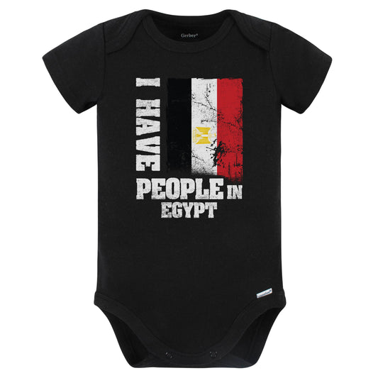 I Have People In Egypt Egyptian Flag Baby Bodysuit (Black)