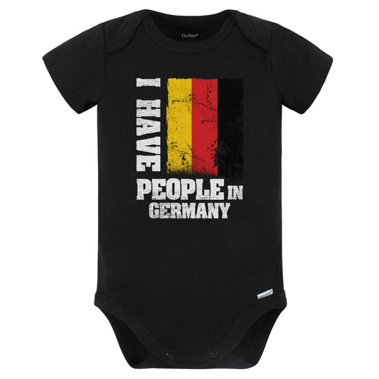 I Have People In Germany German Flag Baby Bodysuit (Black)