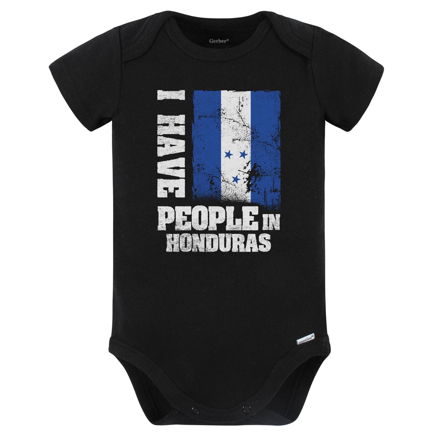 I Have People In Honduras Honduran Flag Baby Bodysuit (Black)