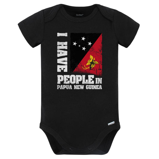 I Have People In Papua New Guinea Papuan Flag Baby Bodysuit (Black)