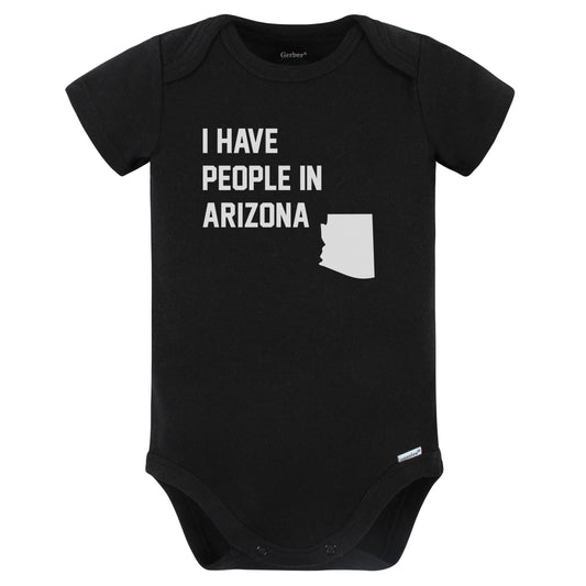 I Have People In Arizona Baby Bodysuit (Black)