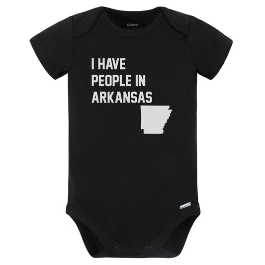 I Have People In Arkansas Baby Bodysuit (Black)