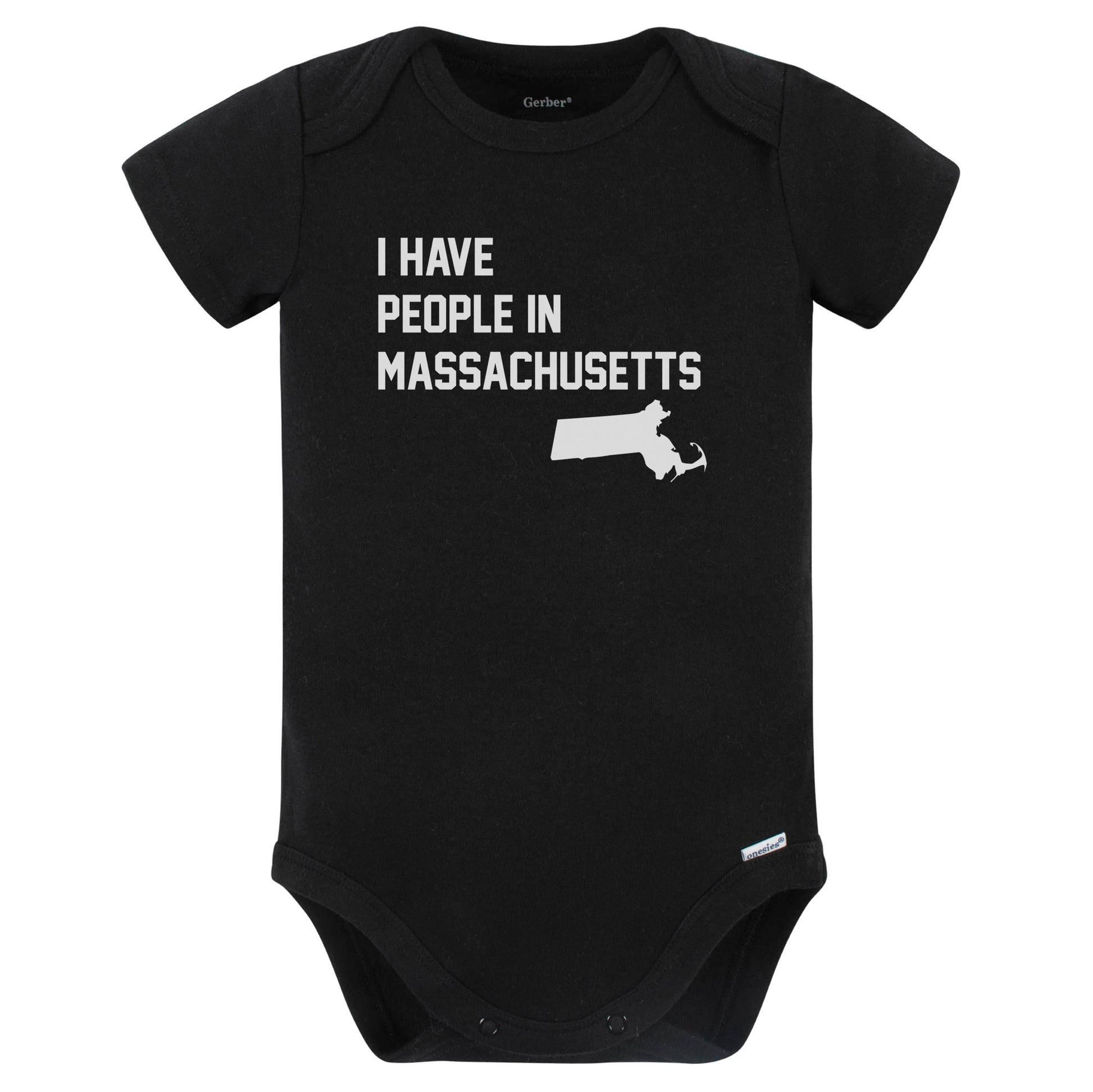 I Have People In Massachusetts Baby Bodysuit (Black)