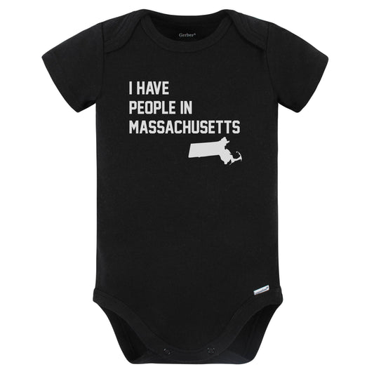 I Have People In Massachusetts Baby Bodysuit (Black)