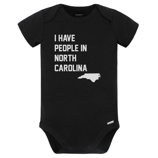 I Have People In North Carolina Baby Bodysuit (Black)