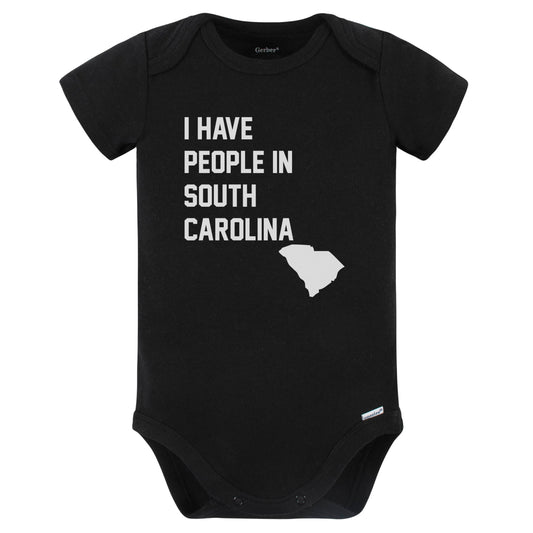 I Have People In South Carolina Baby Bodysuit (Black)