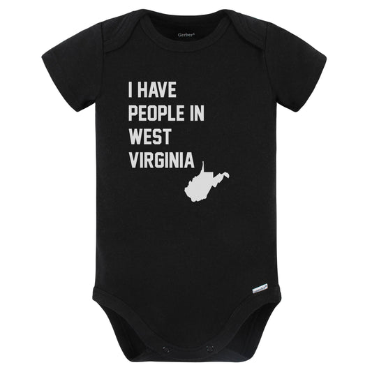 I Have People In West Virginia Baby Bodysuit (Black)