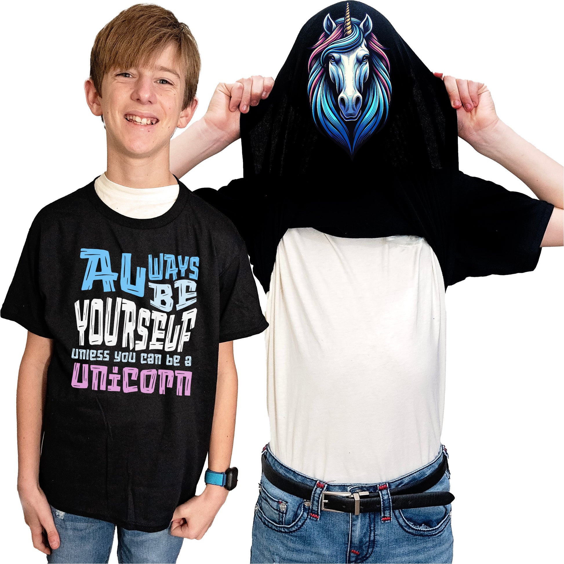 Always Be Yourself Unless You Can Be A Unicorn Flip Shirt - Funny Unicorn Face T-Shirt Flip Tee