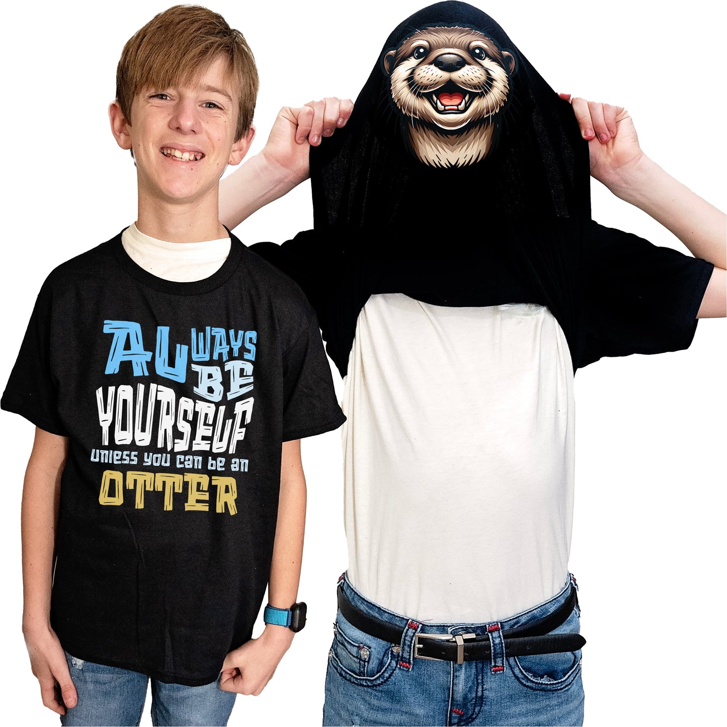 Always Be Yourself Unless You Can Be An Otter Flip Shirt - Funny Sea Otter Face T-Shirt Flip Tee