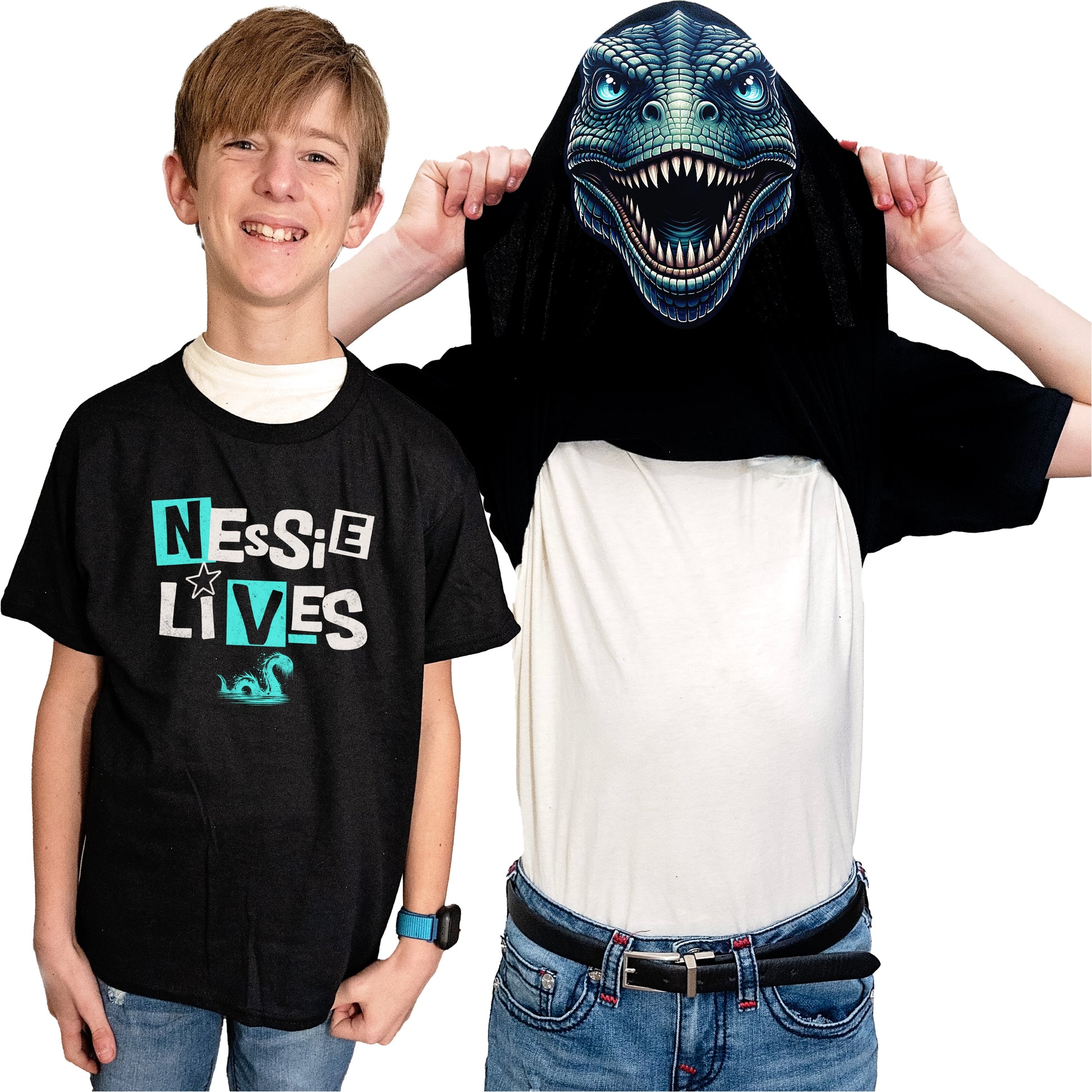 Nessie Lives Loch Ness Monster Flip Shirt - Funny Cryptid T-Shirt