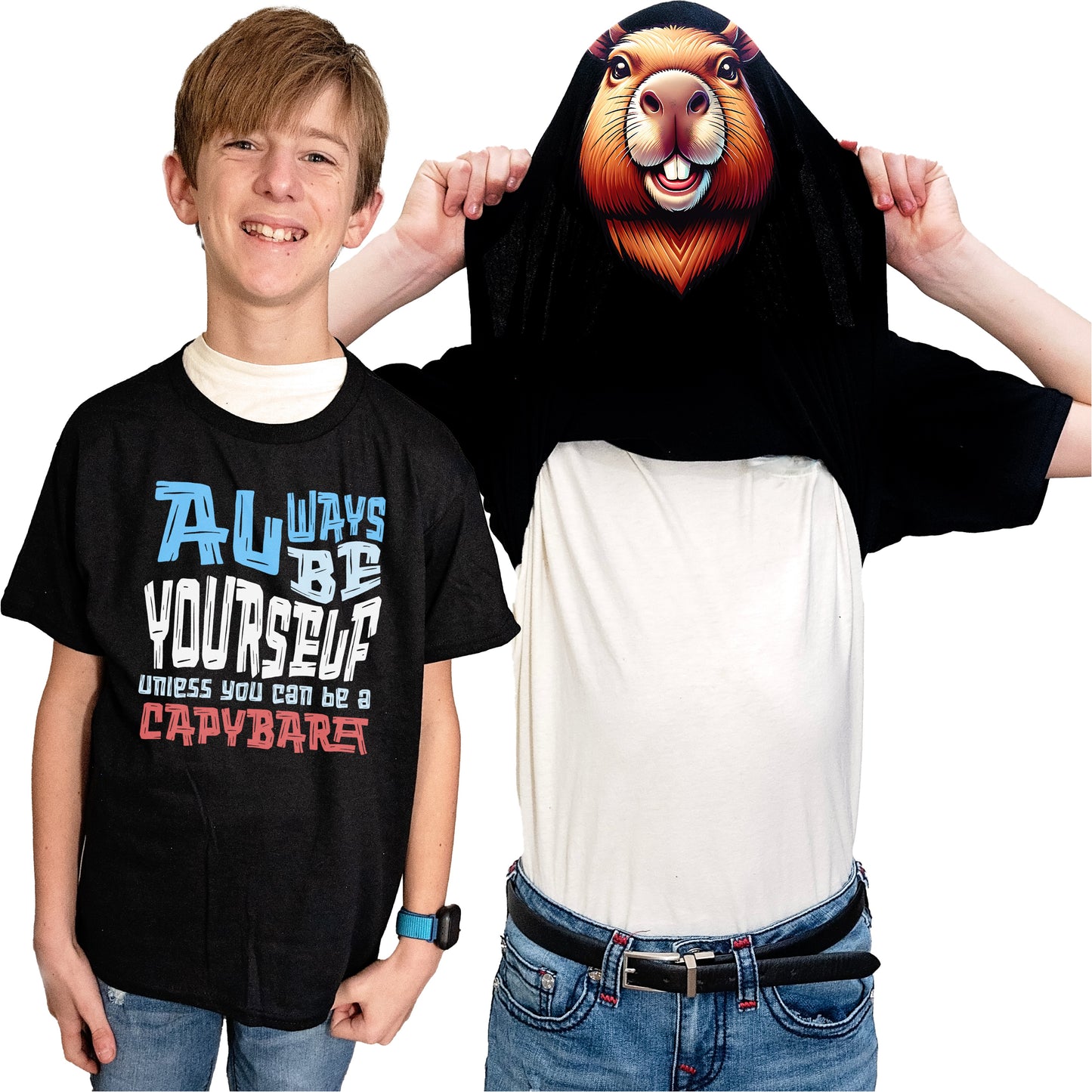 Always Be Yourself Unless You Can Be A Capybara Flip Shirt - Funny Capybara Face T-Shirt Flip Tee