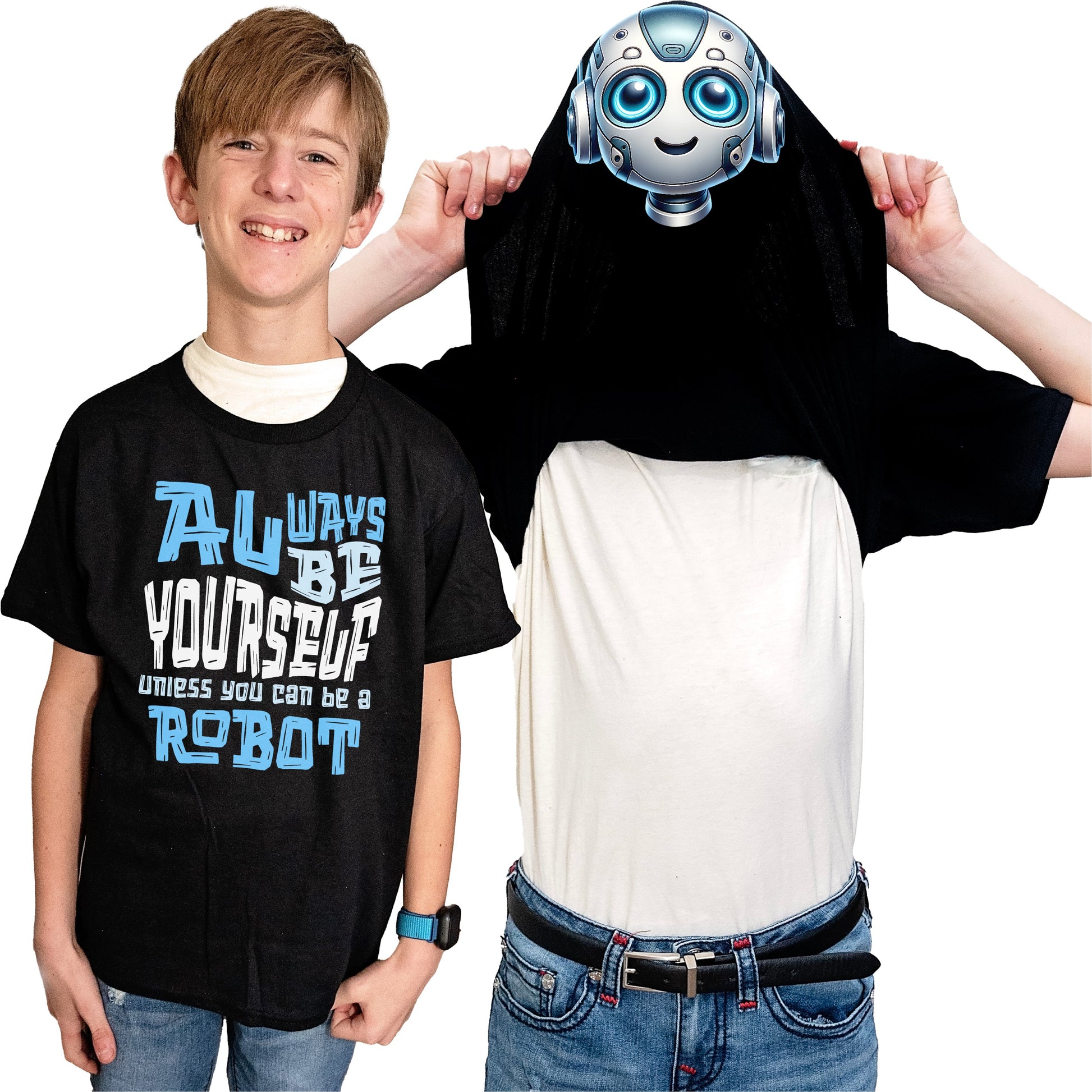 Always Be Yourself Unless You Can Be A Robot Flip Shirt - Funny Robot Face T-Shirt Flip Tee