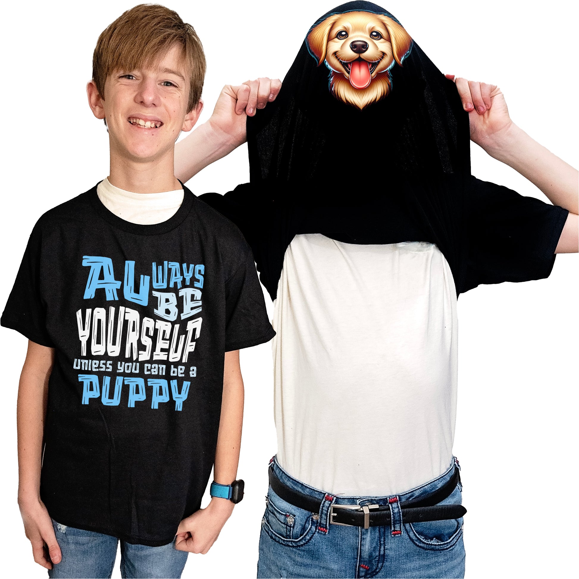 Always Be Yourself Unless You Can Be A Puppy Flip Shirt - Funny Puppy Dog Face T-Shirt Flip Tee
