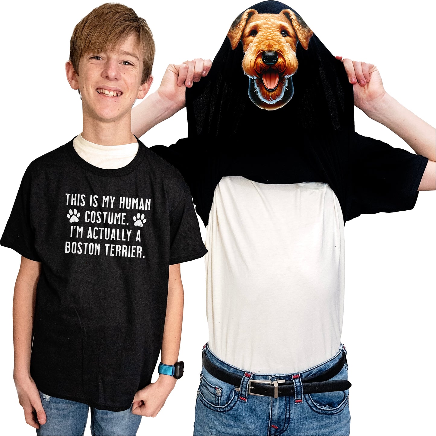 I'm Really An Airedale Flip Shirt - Funny Dog Owner T-Shirt Flip Tee