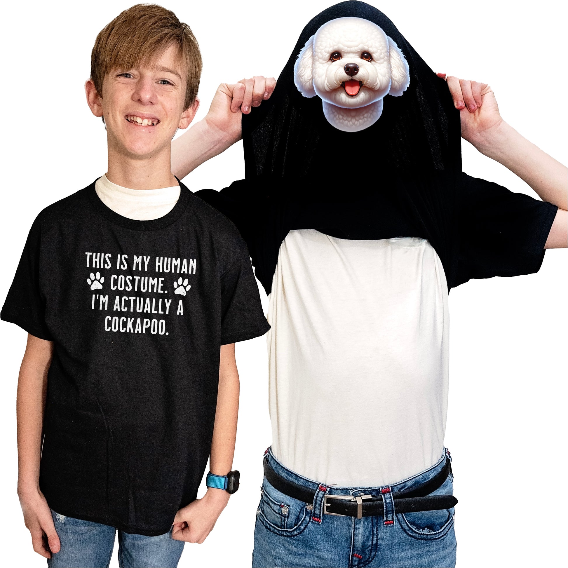 I'm Really A Bichon Frise Flip Shirt - Funny Dog Owner T-Shirt Flip Tee